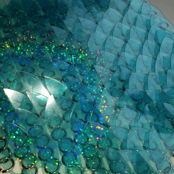 wholesale 500pcs Large Size Plastic transparent Glitter Teal Dragon Scale,ScaleMaille,Scale Mail Armor,Chainmaille,Mermaid Scale,Scale Maille Supplies