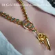 Gold Rhinestone Erectable Penis Rope Slip Chain Necklace Gag Gift, Naughty Bachelorette Feminist Jewelry