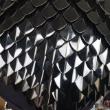 Wholesale 500pcs Large Painted Black Aluminum Dragon Scales ,3D Scalemail Scales Bulk and Chainmaille Scalemaille, Dragon Armor Cosplay High Quality