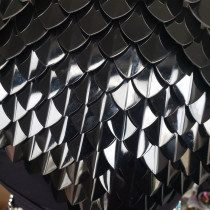 Wholesale 500pcs Large Painted Black Aluminum Dragon Scales ,3D Scalemail Scales Bulk and Chainmaille Scalemaille, Dragon Armor Cosplay High Quality