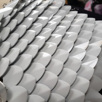 Wholesale 500pcs Large Painted White Aluminum Dragon Scales ,3D Scalemail Scales Bulk and Chainmaille Scalemaille, Dragon Armor Cosplay High Quality