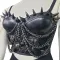 Plus Siize Gothic Dragon Scale Bustier Top Women Halloween Costume ,Festival Rave Outfit,Vintage Goth Punk Rock Tops,Heavy Metal Singer Rider Clothing