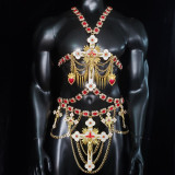 Luxury Vintage Giant Crucifix Cross Men Chest Harness,Gay Outfit, LGBT Pride, Body Harness ,Carnival Burning Man Costumes,Circuit Party Outfits