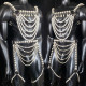 Pearl Body Chain Men Chest Harness,Gay Outfit, LGBT Pride, Body Harness ,Burning Man Outfits,Circuit Party Harness,EDC Outfits