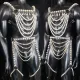 Pearl Body Chain Men Chest Harness,Gay Outfit, LGBT Pride, Body Harness ,Burning Man Outfits,Circuit Party Harness,EDC Outfits