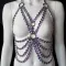 Iridescent Crystal Body Chain Top,Rave Top Clothing Clothes Wear ,Burning Man Outfits Music Festival EDC Outfits,Pole Dance Wear