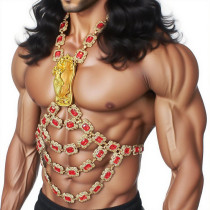 Vintage Mermaid Luxury Rhinestone Chain Men Chest Harness,Gay Outfit, LGBT Pride, Body Harness ,Burning Man Outfits,Circuit Party Harness