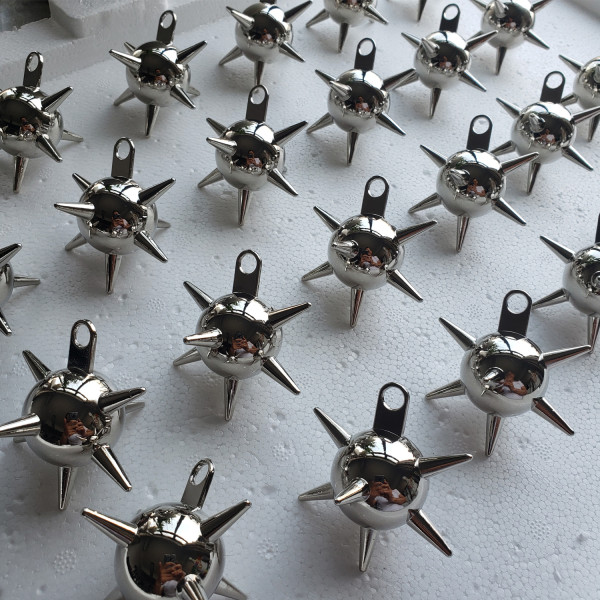 5pcs Large Flail Ball Pendant,jewelry charms for earrings,necklace making,Morning Star,Solid Spike Ball