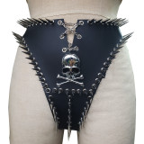 Plus Size Gothic Spiked Faux Leather Corset ,Cyberpunk Outfits,Burning Man Festival Clothing,Heavy Metal Rock Clothing
