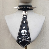 Gothic Giant Spike Choker Necktie ,Skull Punk ,Rock Alternative ,Halloween  Accessories