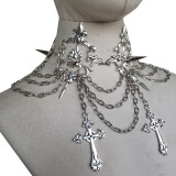 Metal Filigree Gothic Choker ,Spike Goth Vintage Necklace