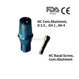 Straumann Compatible NC Cementable. Abutment, D3.5 , AH 4mm GH=3 mm with screw