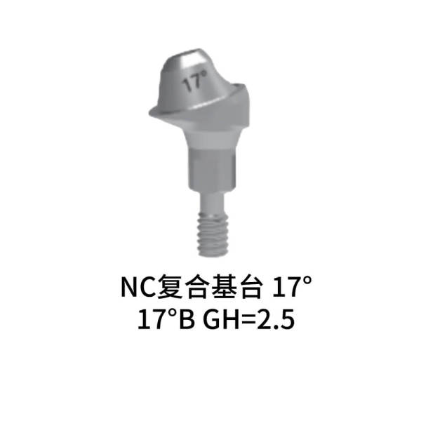 Straumann Compatible NC Multi-unit Abutment Angle 17° GH=2.5 Type B