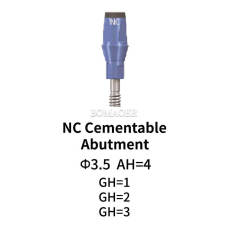 Straumann Compatible NC Cementable. Abutment, D3.5 , AH 4mm GH=2 mm with screw