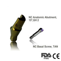 Straumann Compatible NC Anatomic angled Abutment, 0°, GH 3.5mm D4.3 With screw