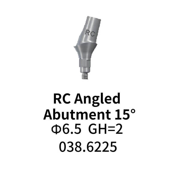 Straumann Compatible RC Angled Abutment 15°, Gingiva Height 2mm Φ6.4 with screw