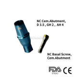 Straumann Compatible NC Cementable. Abutment, D3.5 , AH 4mm GH=2 mm with screw