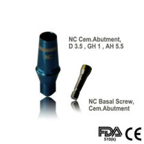 Straumann Compatible NC Cementable. Abutment, D3.5 , GH 1 mm AH 5.5mm with screw