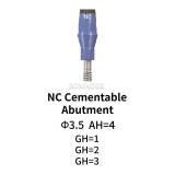 Straumann Compatible NC Cementable. Abutment, D3.5 , AH 4mm GH=3 mm with screw