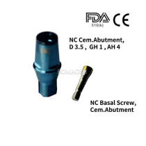 Straumann Compatible NC Cementable. Abutment, D3.5 , AH 4mm GH=2 mm with screw