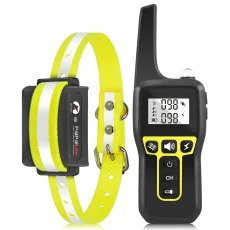1×Dog Shock Training Collar Rechargeable Waterproof Pet Trainer 3280FT Yellow