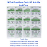 10pks 24K Gold Coated Super elastic Ni-Ti Orthodontic Rectangular Wires 1pc/pk