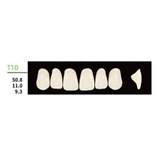 16 cards Dental Synthetic Polymer Resin False Teeth Denture T10  Square Anteriors Upper 6pcs/card