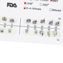 10 kits Dental Orthodontic Metal Brackets Brace Standard MBT 018 3 hook 20pcs/kit