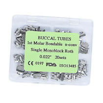 1 box 20 sets dental orthodontic Monoblock n-conv single buccal tube roth 0.022  4/set
