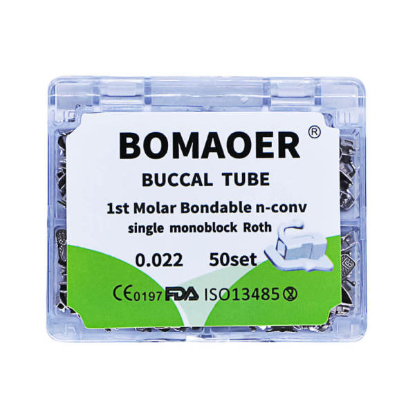 1 box BOMAOER Dental orthodontic 1st molar Monoblock buccal tube roth 0.022 50 sets