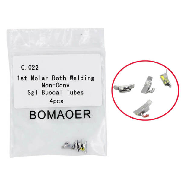 1 Bag Dental Orthodontic Welding Non-convertible sgl Buccal Tube 0.022  4pcs/pack