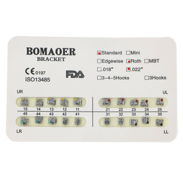 10 kits Dental Orthodontic Metal Brackets Brace Standard roth 022 No hook 20pcs/kit