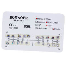 10 kits Dental Orthodontic Metal Brackets Brace Standard roth 022 3 hook 20pcs/kit