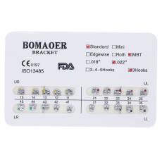 10 kits Dental Orthodontic Metal Brackets Brace Standard MBT 022 3 hook 20pcs/kit