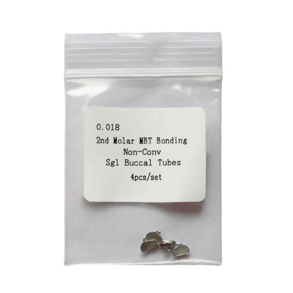 1 pack 4pcs Dental Orthodontic 2nd molar Buccal tube Roth 022 Bondable Bigger holes