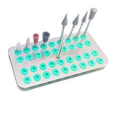 Dental 36 Holes Metal Burs Holder Disinfection Box For FG+RA+HP Burs
