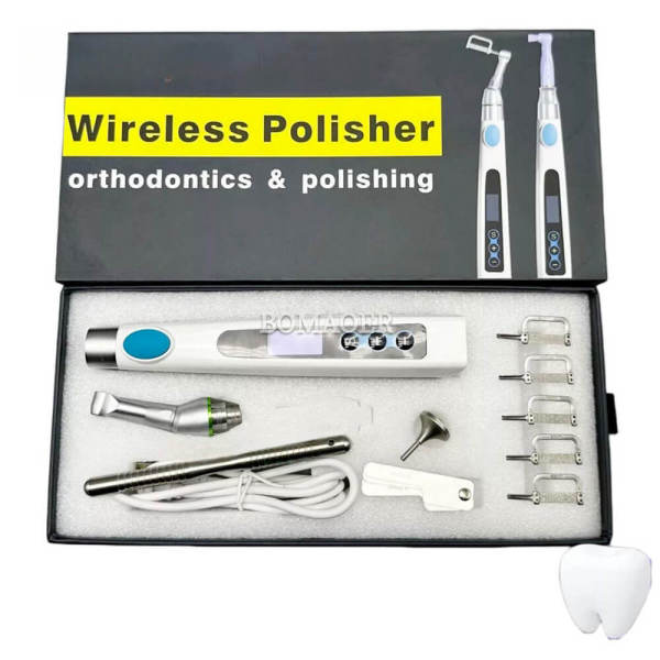 Dental Cordless Electric Hygiene Prophy Angles Handpiece 360° Swivel Polishing with air motor kit