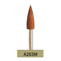 10PCS Brown Rubber Polishing Burs Medium Grit for Metal Finishing Deburing A203M