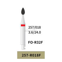 10 pcs Dental Diamond Flame Bur Fine Grit 257-R018F Flame FO-R32F 24mm