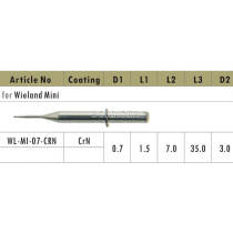 1pc Dental Lab CAD/CAM Milling Burs For Wieland Mini,For PMMA WL-MI-07-CRN