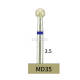 10pcs Dental Lab HP Round Diamond Bur MD35 Electroplated Medium Grit