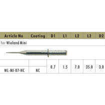 1pc Dental Lab CAD/CAM Milling Burs For Wieland Mini,For Zirconia WL-MI-07-NC