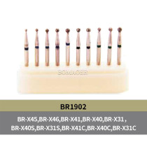 10PCS/KIT Dental Diamond burs of Ball shape Assorted in FG LONG Kit Bomaoer