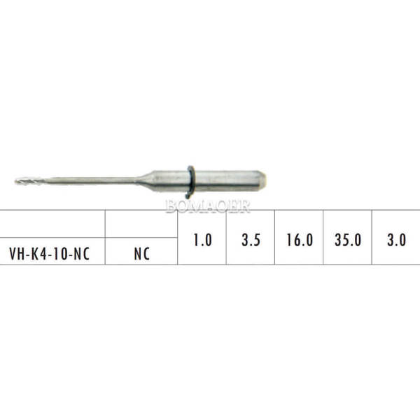 1pc Dental Lab CAD/CAM Milling Burs For VHF K1,K4,For Zirconia VH-K4-10-NC