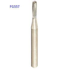 10Pcs Dental Fissure Type Carbide Burs FG557 Cylinderical Tungsten Steel burs