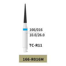 10 pcs Dental Diamond Needle Bur Medium Grit 166-R016M Needle TC-R11 26mm
