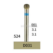 10pcs Dental Lab Full-Sintered Diamond.HP bur D031 Medium Grit For Metal