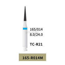 10 pcs Dental Diamond Needle Bur Medium Grit 165-R014M Needle TC-R21 24mm