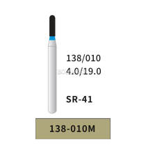 10 pcs Dental Diamond Round End Cylinder Bur Medium Grit 138-010M Round End Cylinder SR-41 19mm