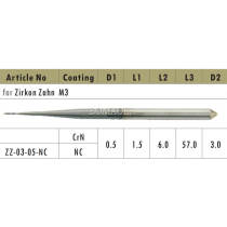 1pc Dental Lab CAD/CAM Milling Burs For ZirkonZahn M3,For Zirconia ZZ-03-05-NC